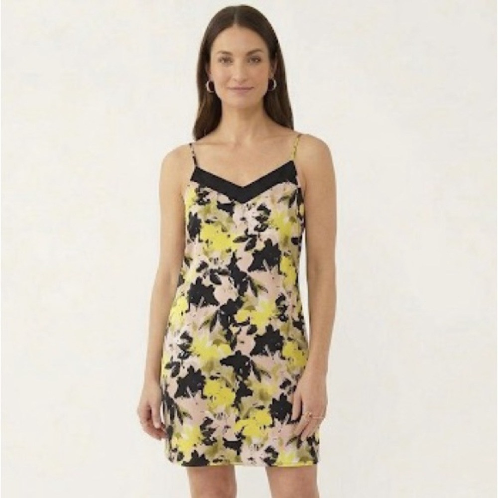 Jolie Floral Slip Mini Dress - Pink, Navy & Yellow